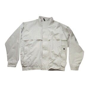 Nike Golf Windbreaker Men's XL White Full Zip Long Sleeve Clima-Fit Vented